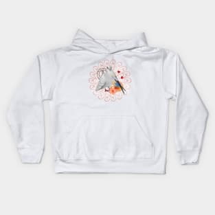 White Dove with Painting Palette Kids Hoodie